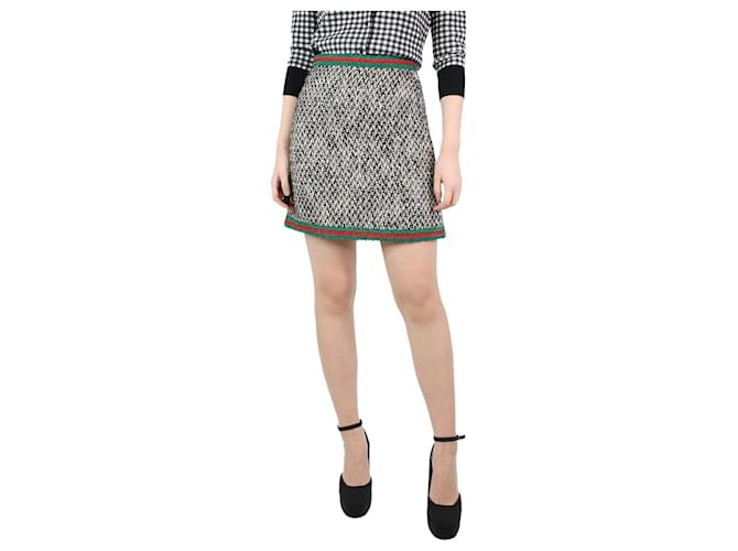 Gucci Black tweed mini skirt - size UK 8 Wool  ref.1234428