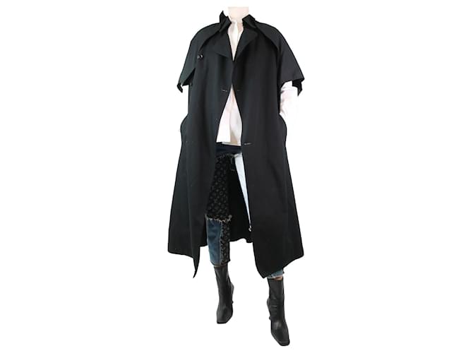 Autre Marque Black oversized sleeveless coat - size S Cotton  ref.1234430