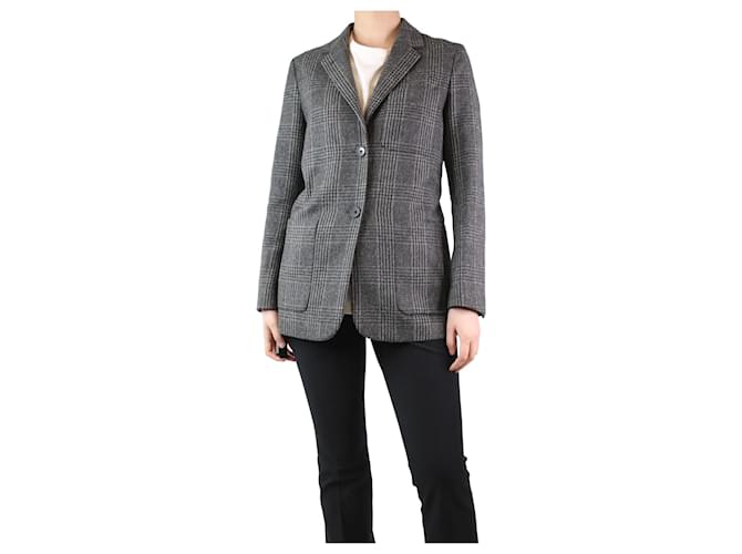 Autre Marque Grey checkered wool blazer - size UK 8  ref.1234441