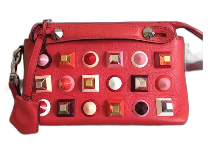 By The Way Fendi Par le Wax mini Cuir Rouge  ref.1234509