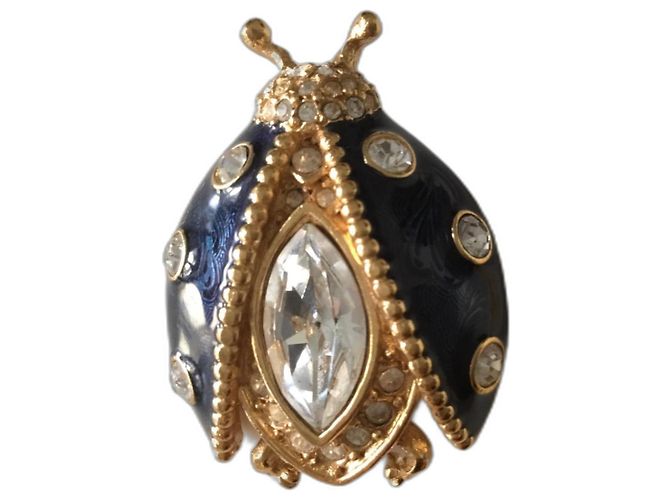 Autre Marque Spilla 80 Placcata Oro con Cristalli Gold hardware