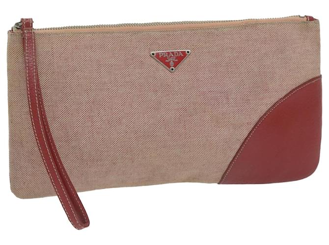 PRADA Marsupio Canvas Rosso Auth bs11777 Tela  ref.1234673