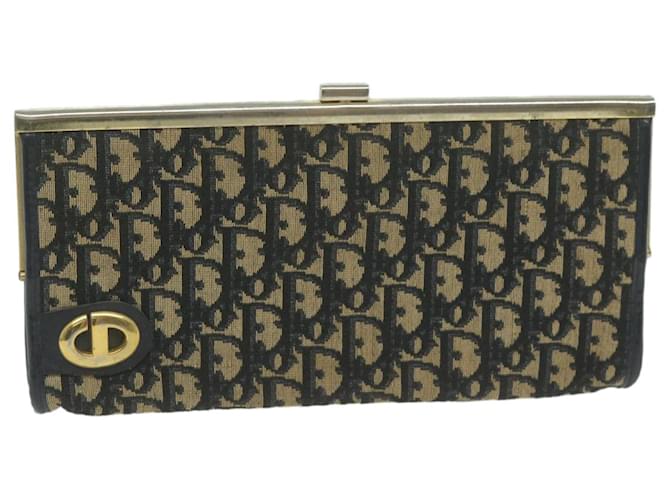Christian Dior Trotter Canvas Clutch Bag Navy Auth ep3071 Navy blue Cloth  ref.1234686
