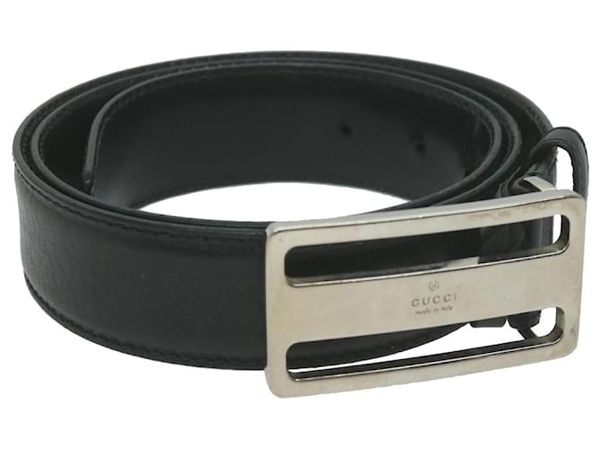 GUCCI Belt Leather 33.5""-35.4"" Black Auth ti1522  ref.1234711