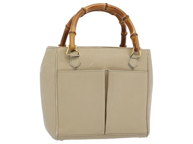 GUCCI Bamboo Hand Bag Leather Beige 000 1364 0315 Auth ep3165  ref.1234740