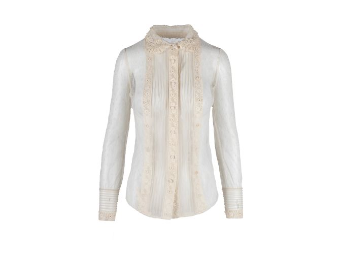 Camicia in pizzo trasparente Red Valentino Beige