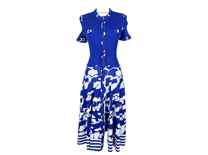 Chanel Robe longue emblématique de la collection Airport Coton Bleu  ref.1234870