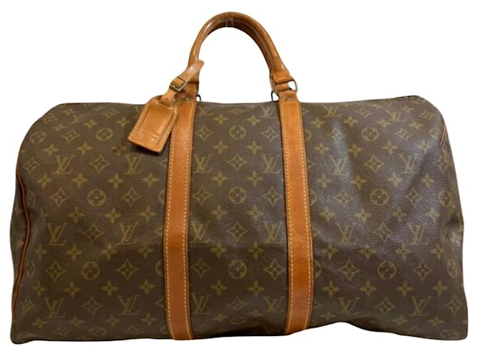 Louis Vuitton Keepall 50 Brown Cloth  ref.1235239