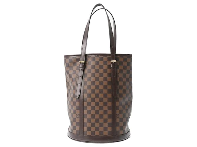 Bucket Balde Louis Vuitton GM Marrom Lona  ref.1235277