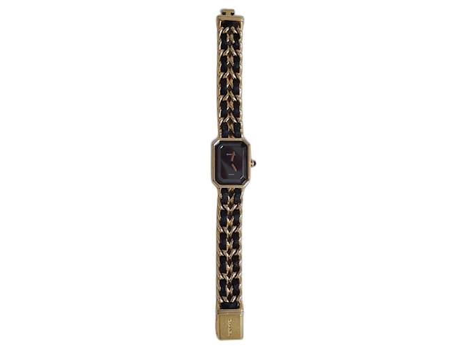 Chanel Relojes finos Negro Dorado Chapado en oro  ref.1235375