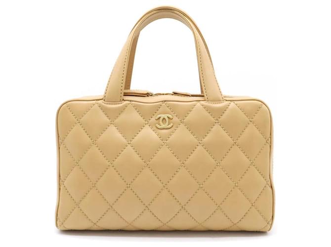 Timeless Chanel Bege Couro  ref.1235418