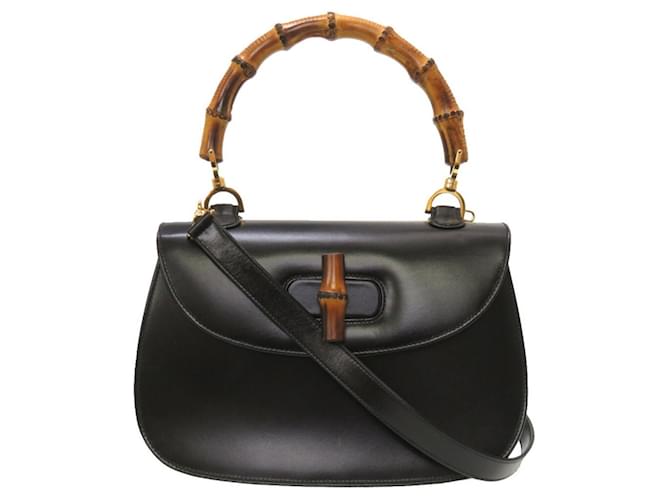 Gucci Bamboo Black Leather  ref.1235500