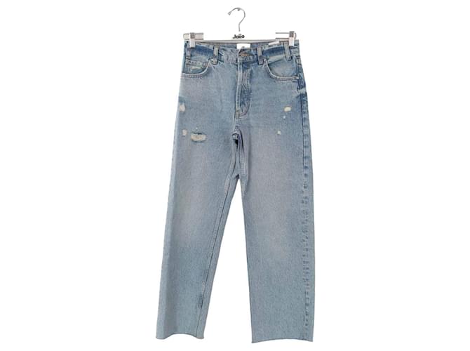 Anine Bing Jeans largos de algodão Azul  ref.1235503