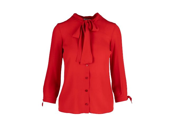 Moschino Camicia con nodo economico e chic Rosso