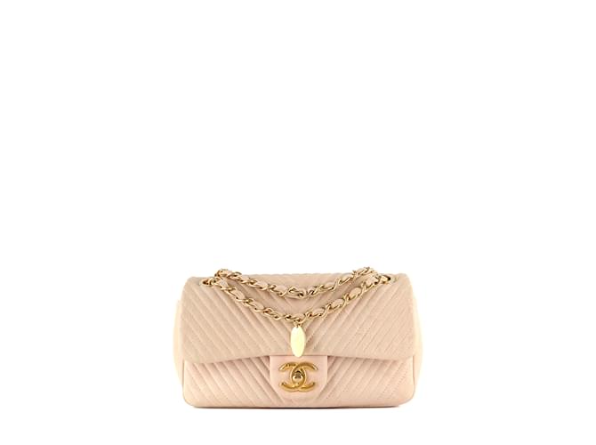 CHANEL - Timeless 23 handbag in beige chevron leather  ref.1235534