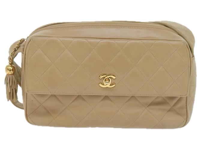 Timeless Chanel Bege Couro  ref.1235594