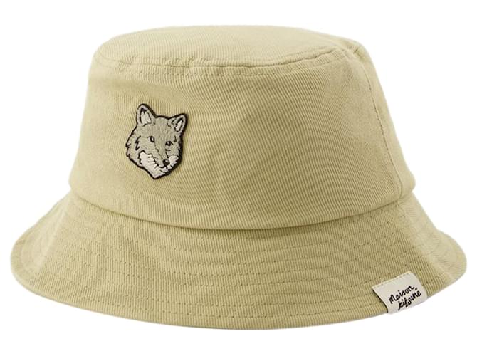 Autre Marque Bold Fox Head Bucket Hat - Maison Kitsune - Cotton - Beige  ref.1235822