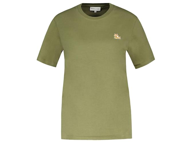 Autre Marque Chillax Fox Patch T-Shirt - Maison Kitsune - Cotton - Green  ref.1235830