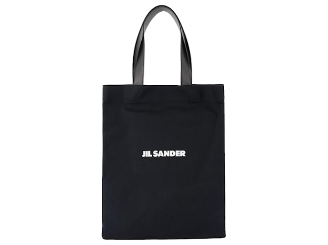 Book Tote Shopper Bag - Jil Sander - Cotton - Black  ref.1235897