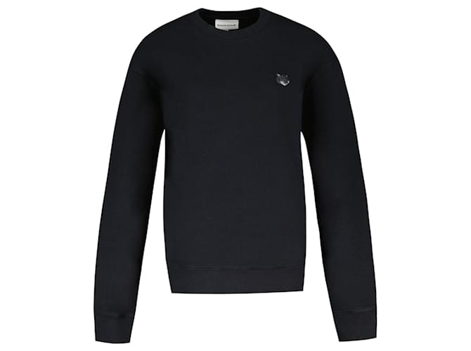 Autre Marque Fox Head Patch Comfort Sweatshirt - Maison Kitsune - Cotton - Black  ref.1235903