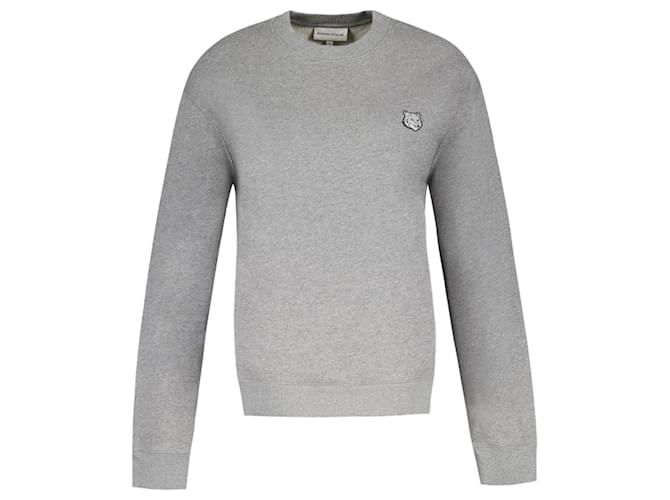Autre Marque Fox Head Patch Comfort Sweatshirt - Maison Kitsune - Cotton - Grey  ref.1235904