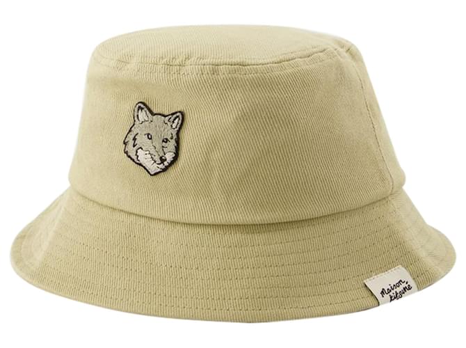 Autre Marque Bold Fox Head Bucket Hat - Maison Kitsune - Cotton - Beige  ref.1235924