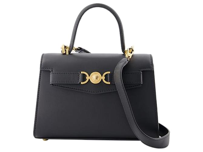 Petit sac à poignée supérieure - Versace - Cuir - Noir Veau façon poulain  ref.1235940