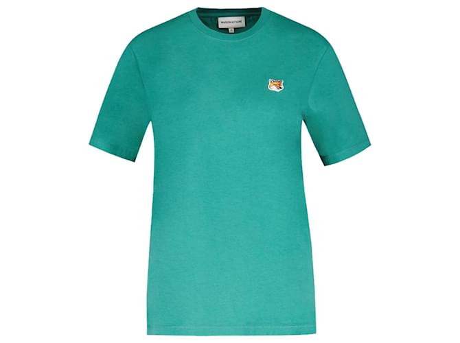 Autre Marque Fox Head Patch T-Shirt - Maison Kitsune - Cotton - Green  ref.1235941