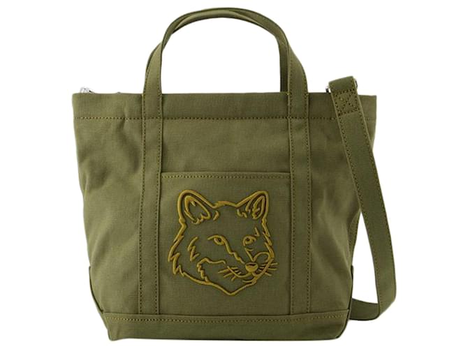 Autre Marque Fox Head Small Shopper Bag - Maison Kitsune - Cotton - Green  ref.1235944