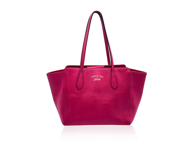 Gucci Fuchsia Pink Leather Swing Medium Handbag Tote Bag  ref.1236025