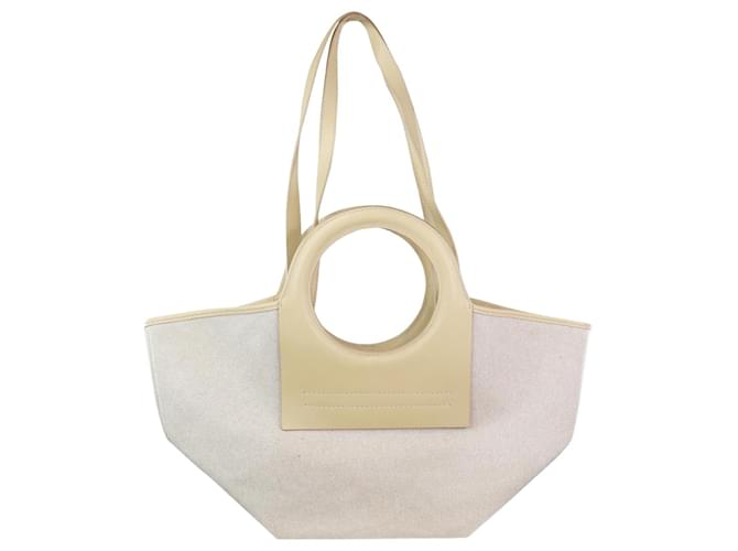 Autre Marque Neutral canvas shoulder bag Cloth  ref.1236053