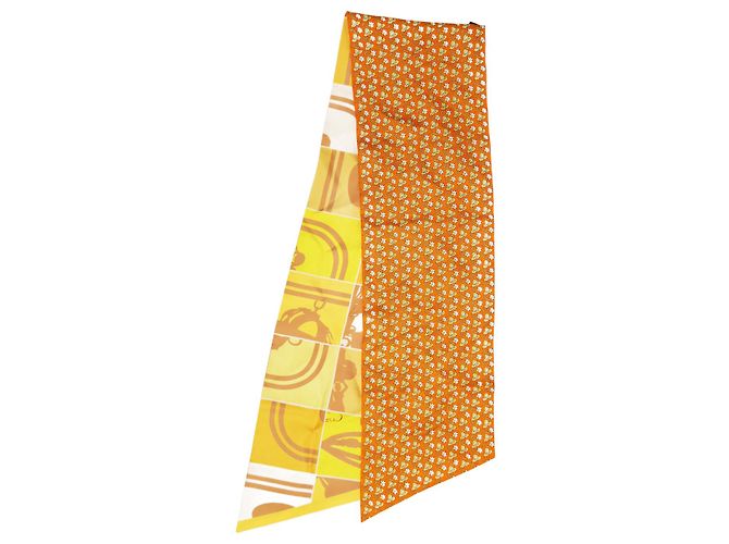 Hermès Twilly estampado com desordem laranja - tamanho