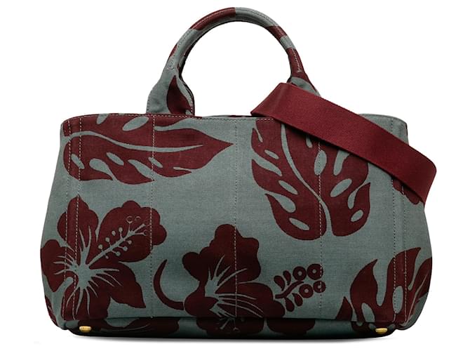 Bolso satchel Canapa estampado gris de Prada Roja Lienzo Paño  ref.1236118