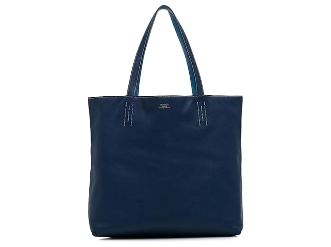 Hermès Blue Clemence Double Sens 36 Leather Pony-style calfskin  ref.1236145