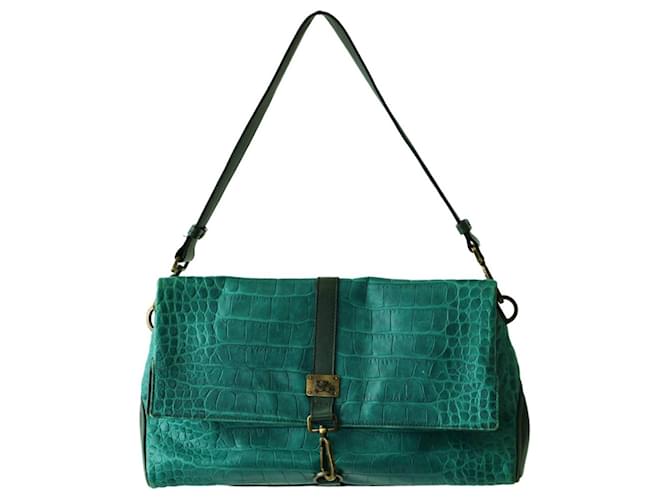 Burberry Handbags Green Leather  ref.1236157