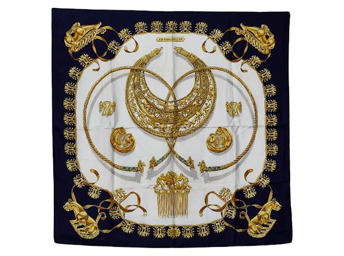Hermès Sciarpa di seta dei Cavalieri d'Oro Tela  ref.1236191
