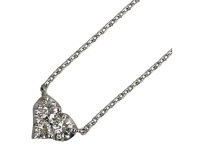 Autre Marque 18K Diamond Heart Pendant Necklace  ref.1236205