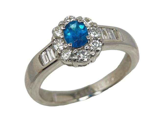 Autre Marque Platinum Sapphire Diamond Ring  ref.1236207