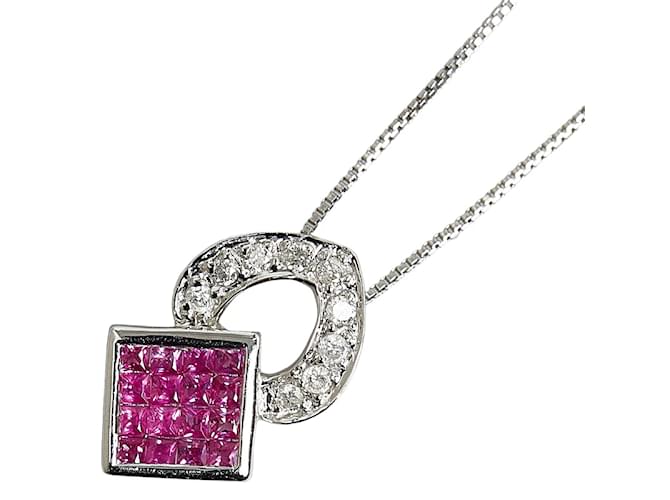 Autre Marque 18K Ruby Diamond Pendant Necklace  ref.1236208