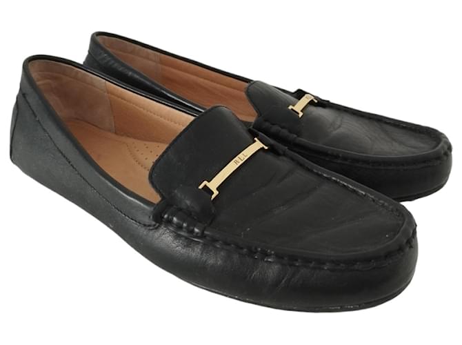 Ralph Lauren Briony loafers in black leather  ref.1236248