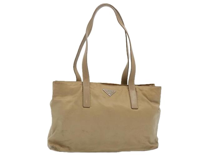 Tote Bolsa Prada Nylon Bege Autêntico bs11689  ref.1236272