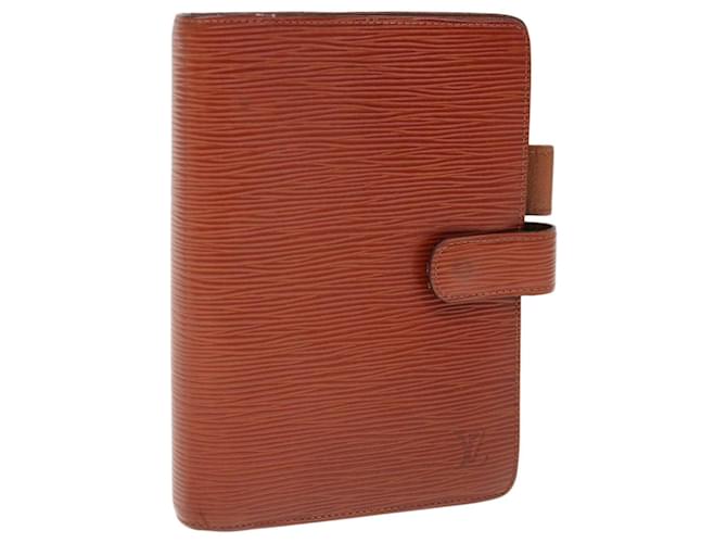 LOUIS VUITTON Epi Agenda MM Day Planner Cover Brown R20043 LV Auth 64901 Leather  ref.1236294