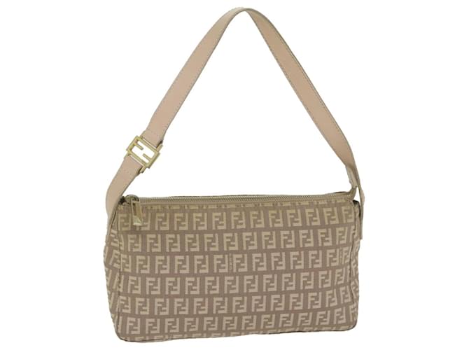 FENDI Zucchino Canvas Umhängetasche Beige Auth 65408  ref.1236313