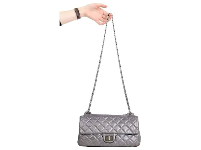Chanel Shoulder Bag 2.55 In pelle Grigio  ref.1236344