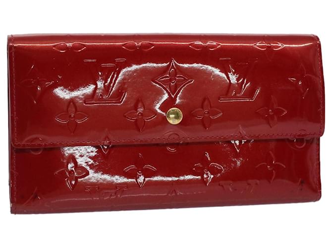 LOUIS VUITTON Vernis Porte Tresol International Wallet Red M91165 LV Auth 52501 Patent leather  ref.1236390