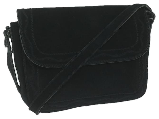 SAINT LAURENT Shoulder Bag Suede Black Auth bs11638  ref.1236401