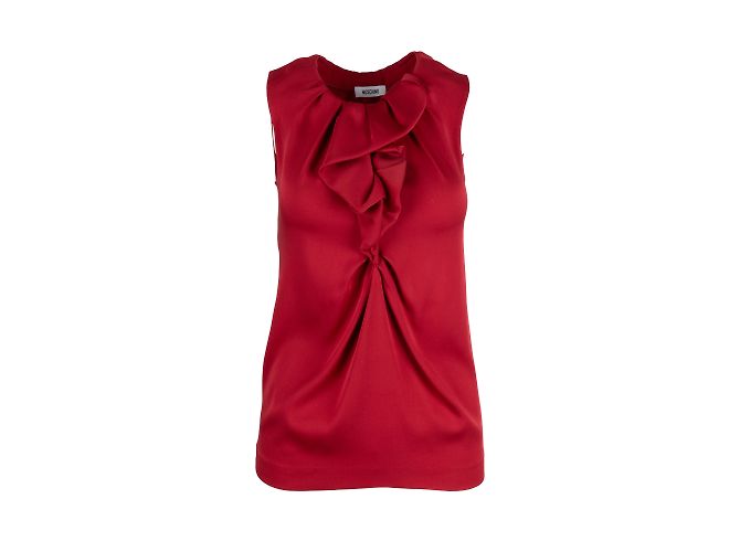 Top Moschino con volant sul collo Rosso