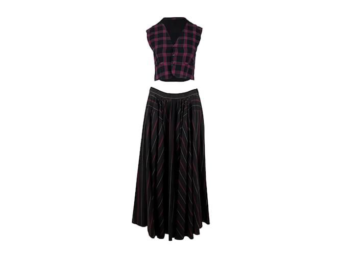 Autre Marque Jungle Jap by Kenzo Vintage Skirt and Vest Set Multiple colors Cotton  ref.1236434