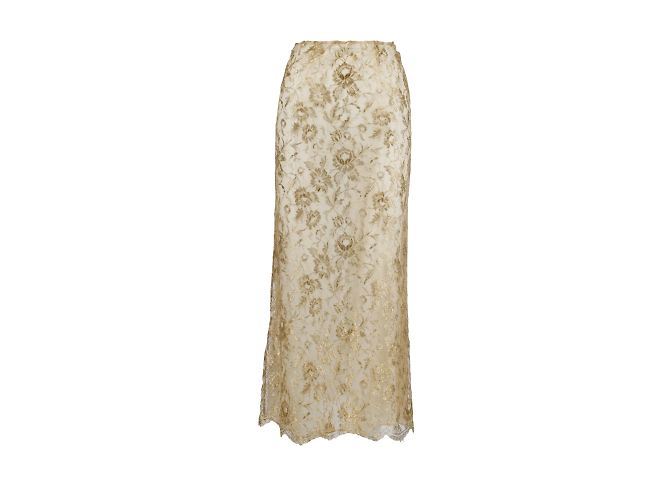 Autre Marque Coleção Privée Shimmer Saia de renda Dourado