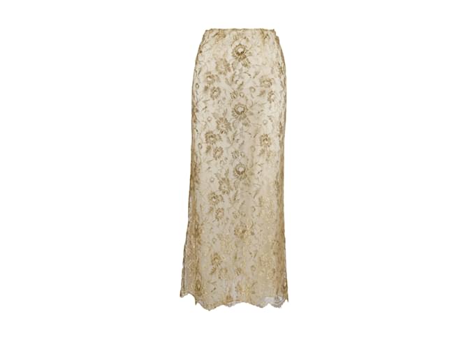 Autre Marque Collection Privée Shimmer Lace Skirt Golden  ref.1236436